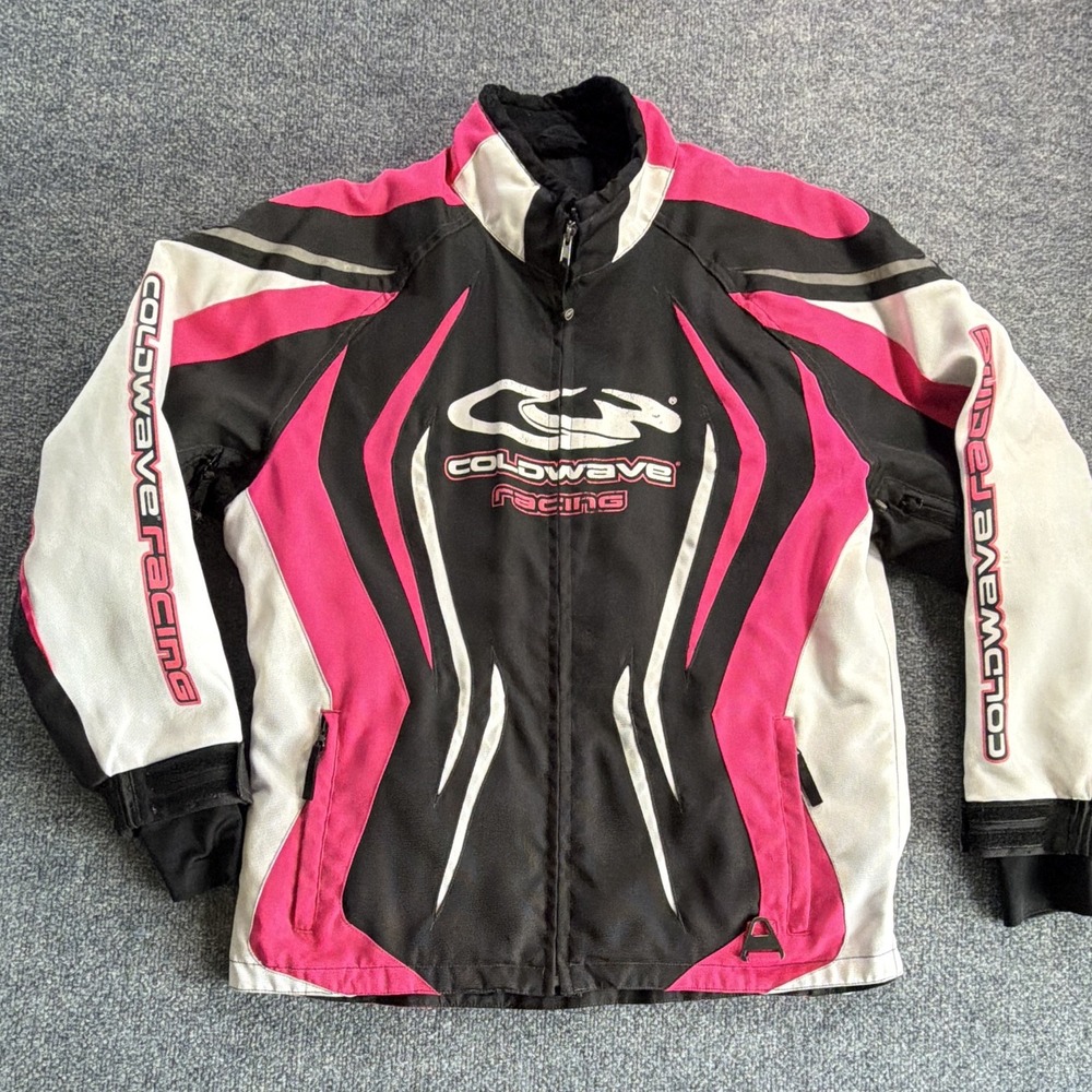 Coldwave Women's Snowmobile Jacket Size Medium 90's Y2K Heavy Pink White & Black
